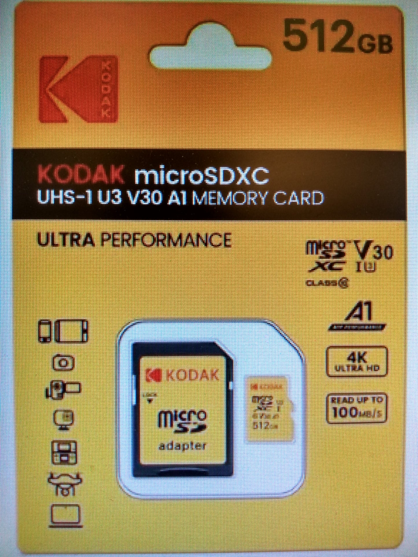 KODAK 512GB MIRCO SDHC MEMORY CARD
