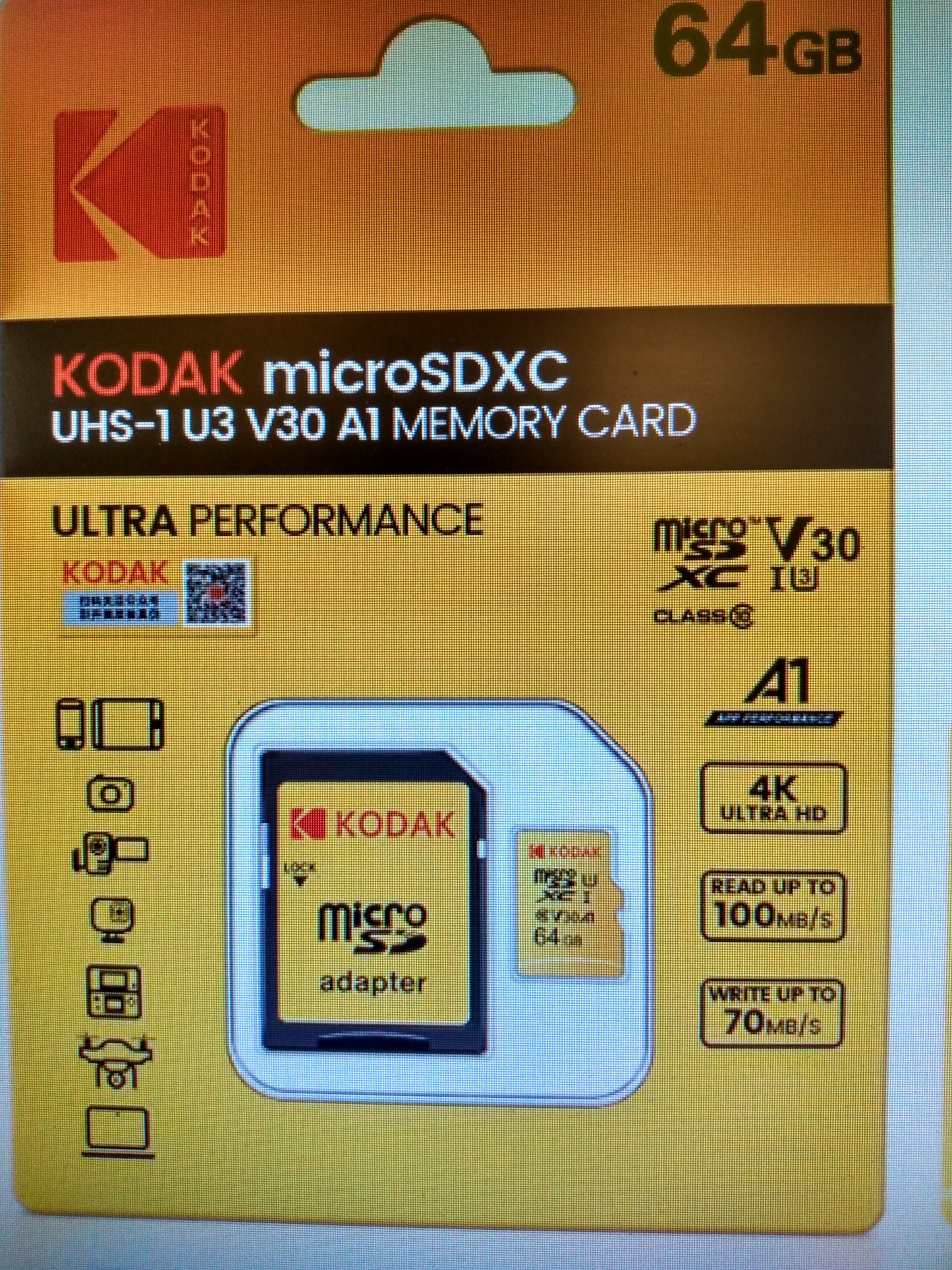 KODAK 64GB MIRCO SDHC MEMORY CARD