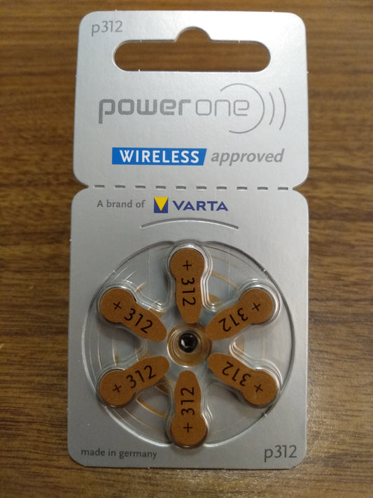 POWERONE 312 HEARING AID BATTERY 6/CARD